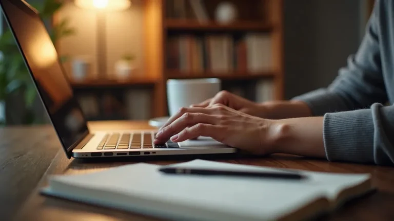 Χέρια σε πληκτρολόγιο laptop κατά τη διάρκεια εξ αποστάσεως μεταπτυχιακών σπουδών